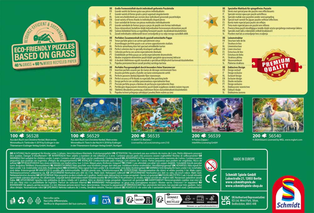 3 x 48 Teile Schmidt Spiele Kinder Puzzle Tiere auf dem Bauernhof 56579