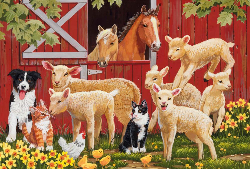 3 x 48 Teile Schmidt Spiele Kinder Puzzle Tiere auf dem Bauernhof 56579