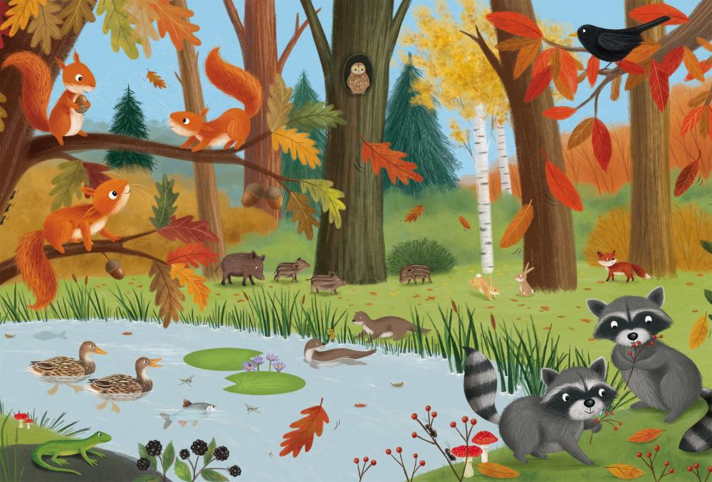 3 x 24 Teile Schmidt Spiele Kinder Puzzle Wald & Wiesentiere 56581