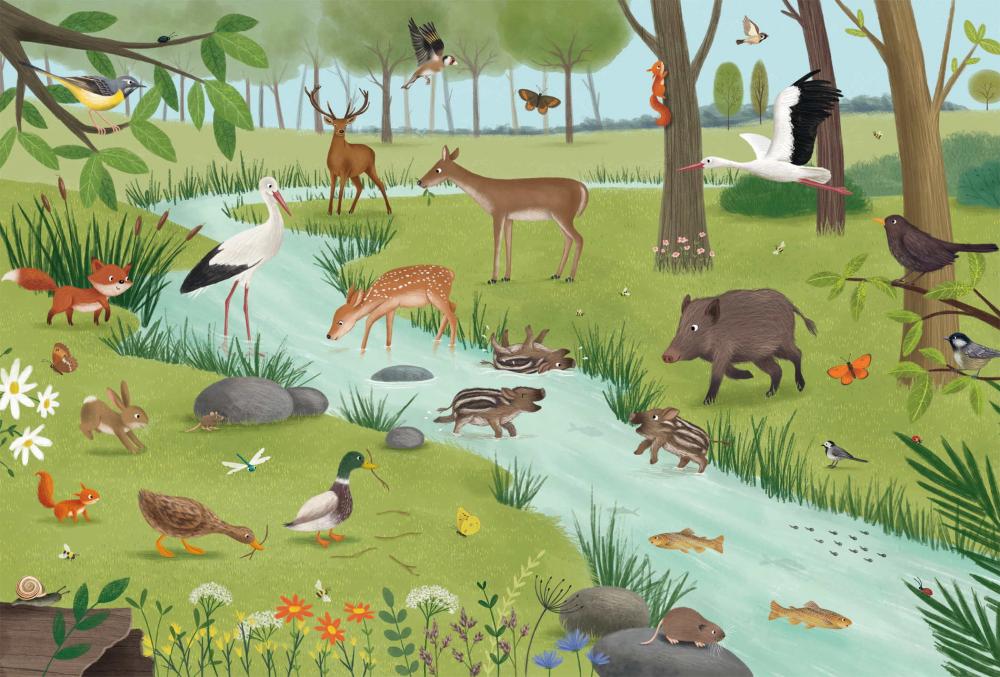 3 x 24 Teile Schmidt Spiele Kinder Puzzle Wald & Wiesentiere 56581