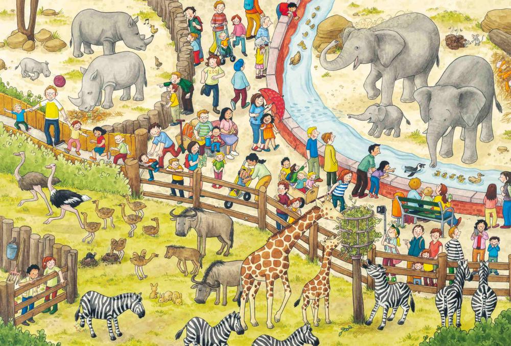 3 x 48 Teile Schmidt Spiele Kinder Puzzle Spaß im Zoo 56582