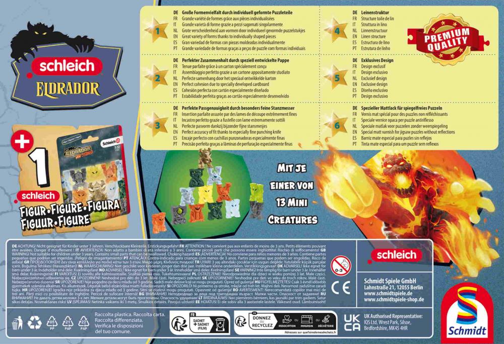 100 Teile Schmidt Spiele Kinder Puzzle Eldrador Kampf der Welten + Schleich Figur 56586