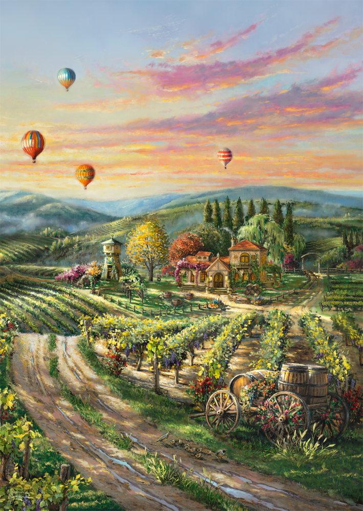 1000 Teile Schmidt Spiele Puzzle Thomas Kinkade Peaceful Valley Vineyard 57366
