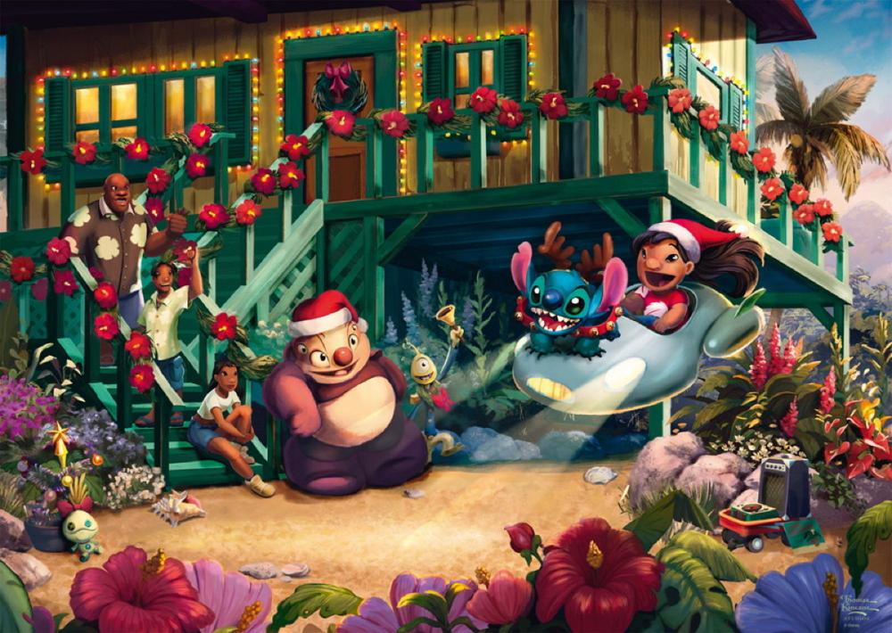 1000 Teile Schmidt Spiele Puzzle Thomas Kinkade Disney Lilo and Stitch Aloha Christmas 58049