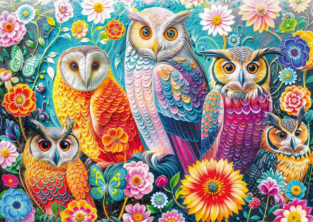 1000 Teile Schmidt Spiele Puzzle Eulen und Blumen 58058