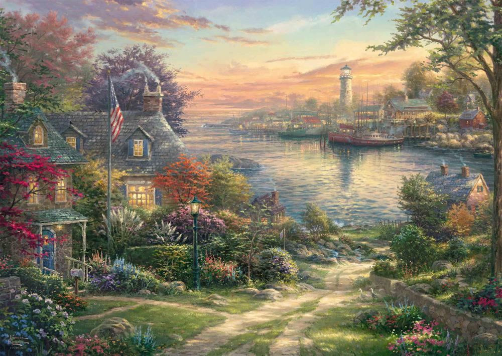 1000 Teile Schmidt Spiele Puzzle Thomas Kinkade Hafen in Neuengland 58785