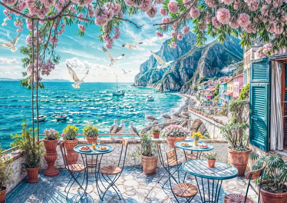 1000 Teile Schmidt Spiele Puzzle Terrasse am Meer 58884