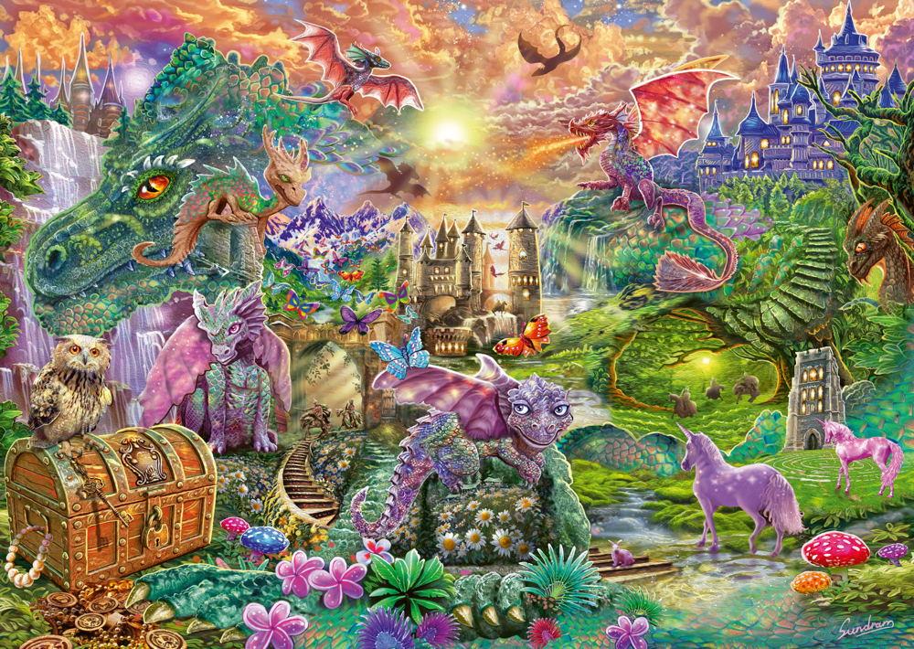 1000 Teile Schmidt Spiele Puzzle Verzaubertes Drachenland 58966