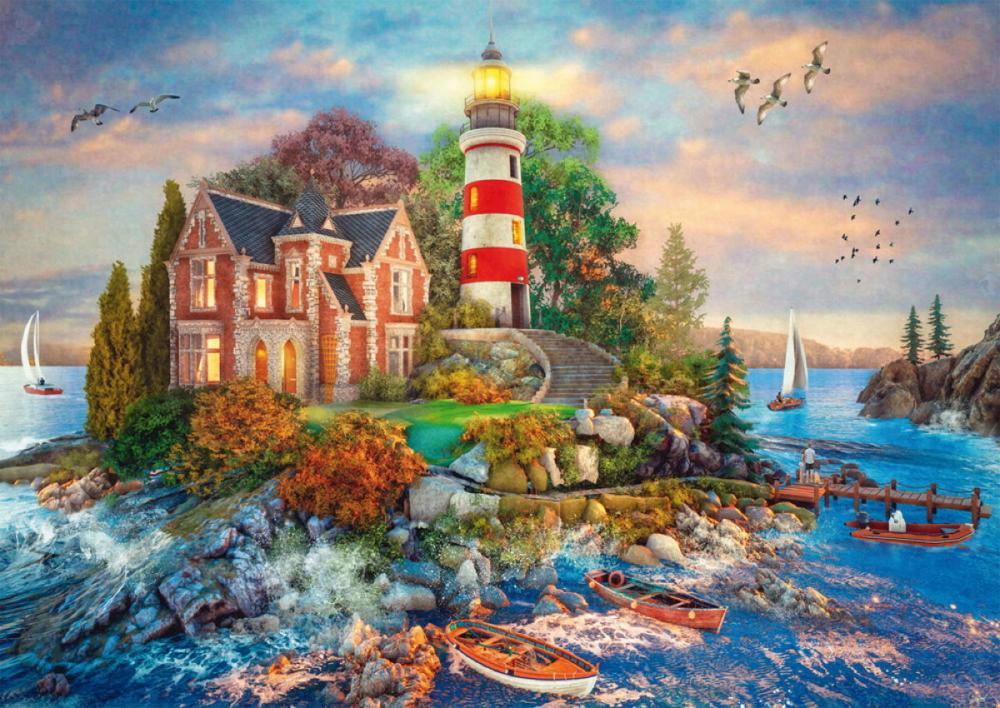 500 Teile Schmidt Spiele Puzzle Leuchtturm am Felsen 59716