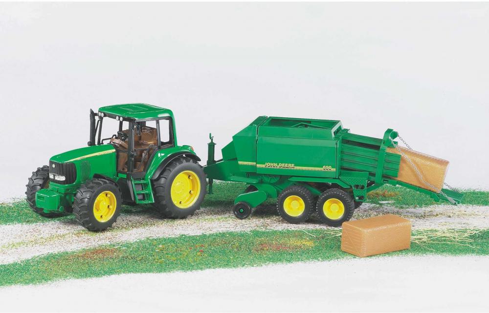Bruder Spielfahrzeug Landwirtschaft Anhänger John Deere Großballenpresse 02017