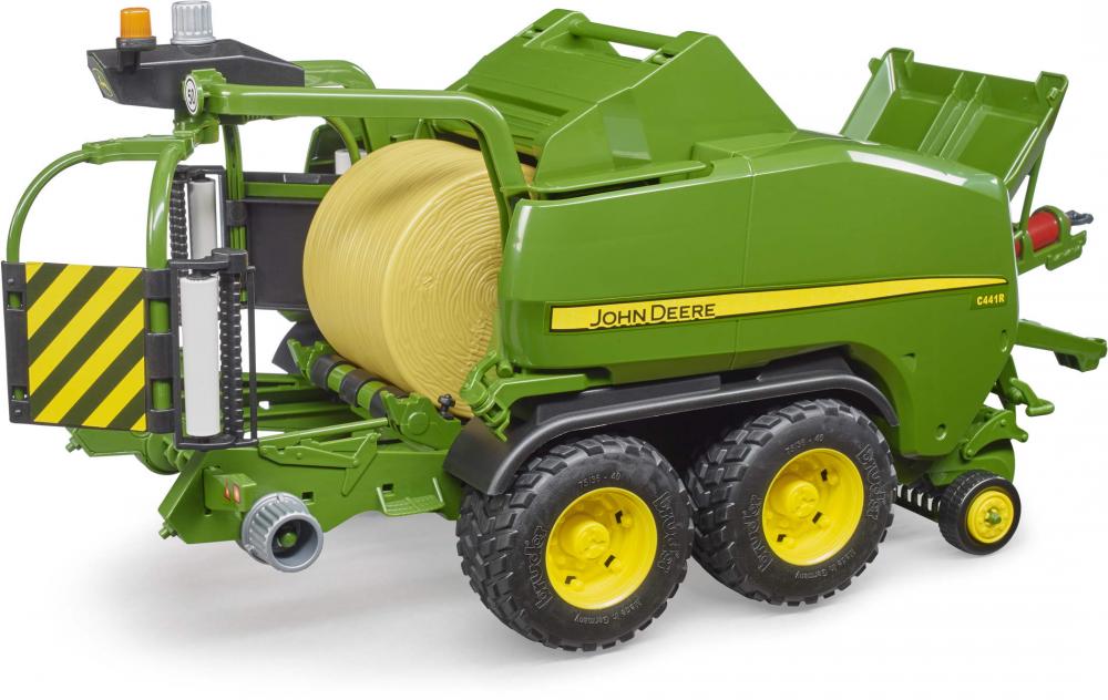 Bruder Spielfahrzeug Anhänger John Deere Rundballen- Presswickelkombination C441R 02032