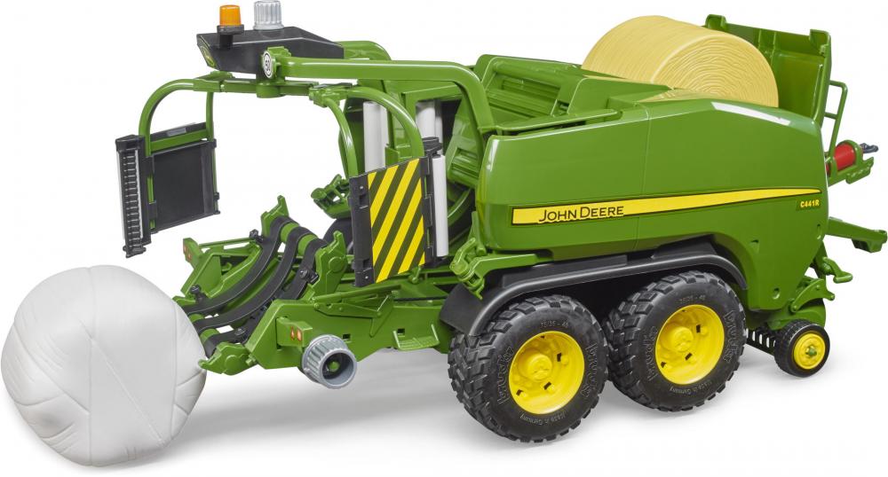 Bruder Spielfahrzeug Anhänger John Deere Rundballen- Presswickelkombination C441R 02032