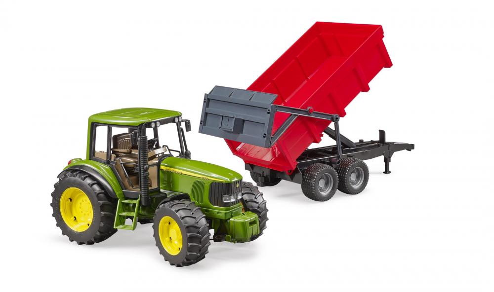 Bruder Spielfahrzeug Landwirtschaft Traktor John Deere 6920 + Wannenkippanhänger (rot) 02057