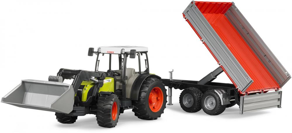 Bruder Spielfahrzeug Traktor Claas Nectis 267 F mit Frontlader + Bordwandanhänger 02112