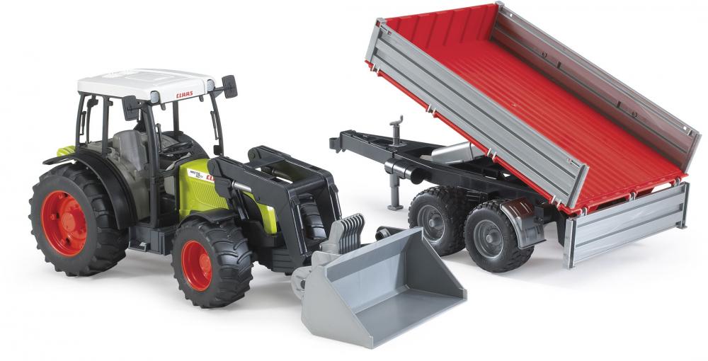 Bruder Spielfahrzeug Traktor Claas Nectis 267 F mit Frontlader + Bordwandanhänger 02112