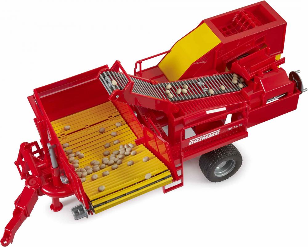Bruder Spielfahrzeug Anhänger Grimme SE75-30 Kartoffelvollernter 80 Kartoffelimitaten 02130