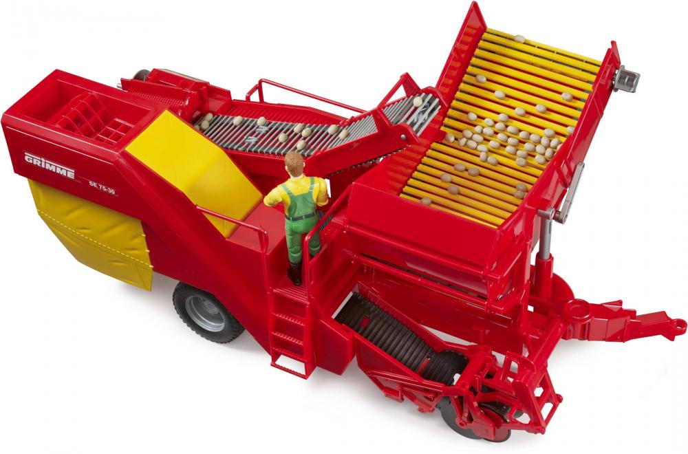 Bruder Spielfahrzeug Anhänger Grimme SE75-30 Kartoffelvollernter 80 Kartoffelimitaten 02130