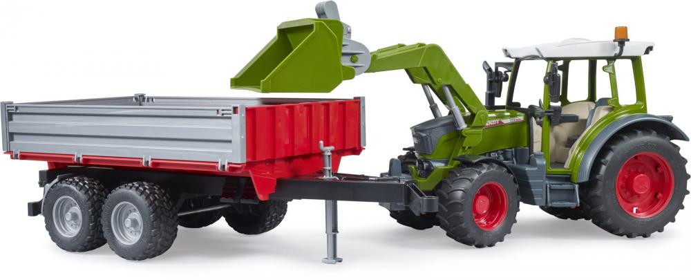 Bruder Spielfahrzeug Landwirtschaft Traktor Fendt Vario 211 mit Frontlader + Bordwandanhänger 02182