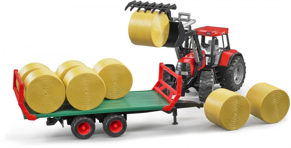 Bruder Spielfahrzeug Landwirtschaft Anhänger Ballentransportanhänger mit 8 Rundballen 02220