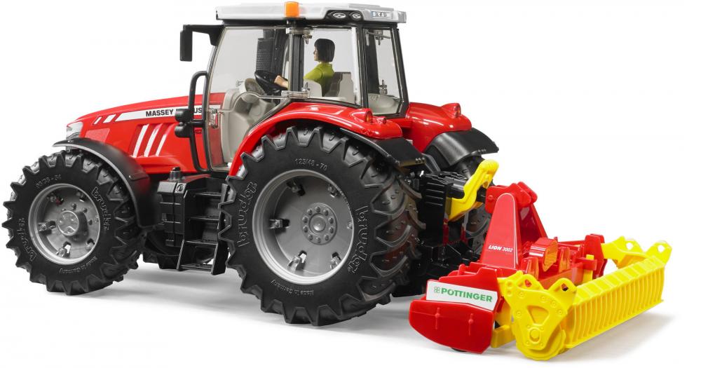Bruder Spielfahrzeug Landwirtschaft Anhänger Zubehör: Pöttinger Lion 3002 Kreiselegge 02346
