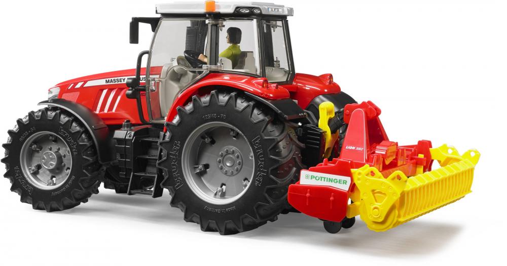 Bruder Spielfahrzeug Landwirtschaft Anhänger Zubehör: Pöttinger Lion 3002 Kreiselegge 02346