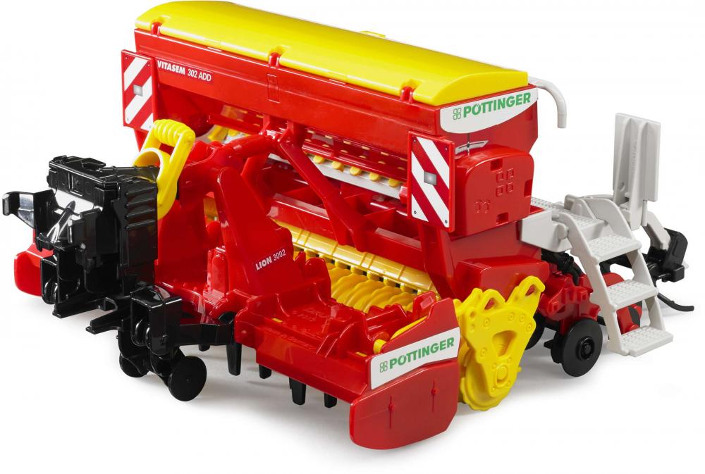 Bruder Spielfahrzeug Landwirtschaft Anhänger Pöttinger Vitasem 302 ADD Kreiselegge-Sämaschine 02347