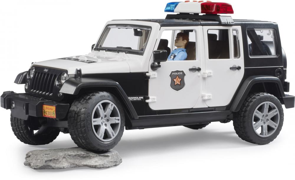 Bruder Spielfahrzeug Polizei Jeep Wrangler RubiconUnlimited Polizei + L+S-Modul + Polizist 02526