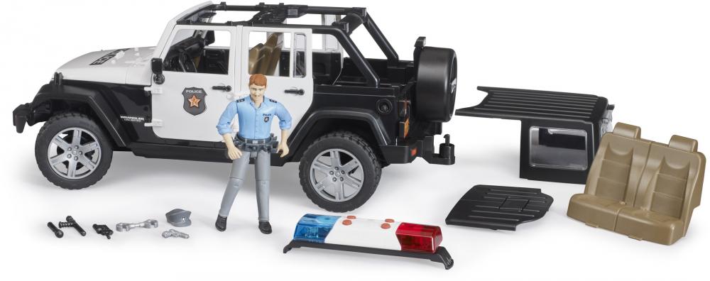 Bruder Spielfahrzeug Polizei Jeep Wrangler RubiconUnlimited Polizei + L+S-Modul + Polizist 02526