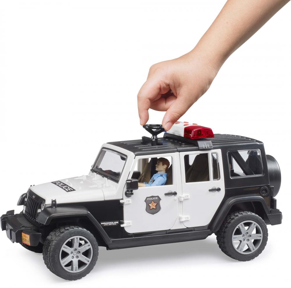 Bruder Spielfahrzeug Polizei Jeep Wrangler RubiconUnlimited Polizei + L+S-Modul + Polizist 02526