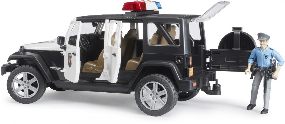 Bruder Spielfahrzeug Polizei Jeep Wrangler RubiconUnlimited Polizei + L+S-Modul + Polizist 02526