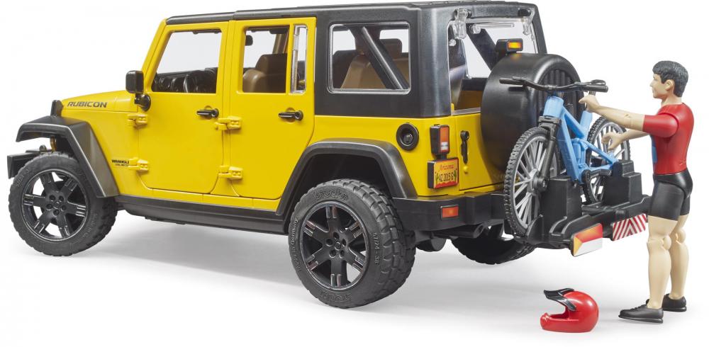 Bruder Spielfahrzeug Offroad JeepWrangler RubiconUnlimited, 1 Mountainbike und Radfahrer 02543