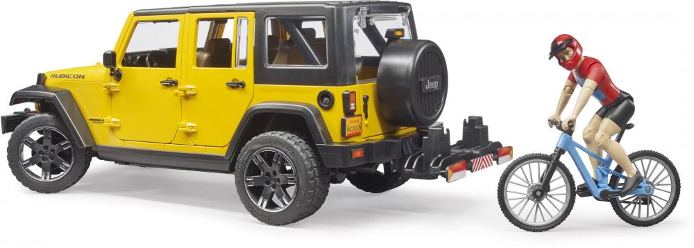 Bruder Spielfahrzeug Offroad JeepWrangler RubiconUnlimited, 1 Mountainbike und Radfahrer 02543