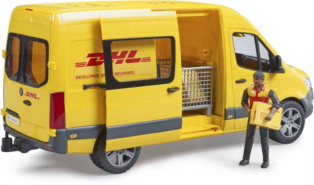 Bruder Spielfahrzeug Nutzfahrzeug PKW MB Sprinter DHL mit Fahrer und Zubehör 02671
