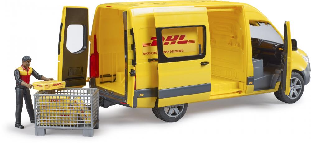 Bruder Spielfahrzeug Nutzfahrzeug PKW MB Sprinter DHL mit Fahrer und Zubehör 02671