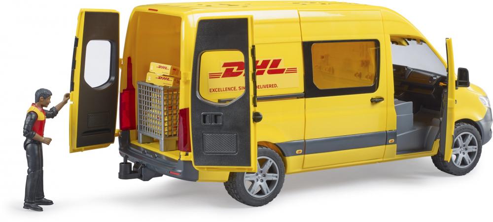 Bruder Spielfahrzeug Nutzfahrzeug PKW MB Sprinter DHL mit Fahrer und Zubehör 02671