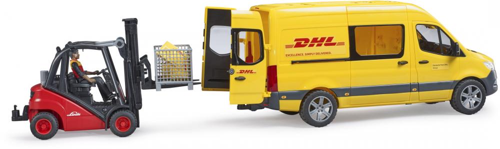 Bruder Spielfahrzeug Nutzfahrzeug PKW MB Sprinter DHL mit Fahrer und Zubehör 02671