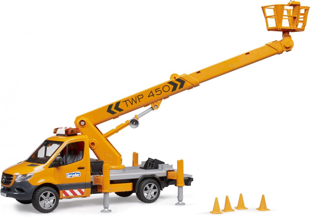 Bruder Spielfahrzeug Service-Fahrzeuge MB Sprinter Arbeitsbühne mit Light + Sound Modul 02679