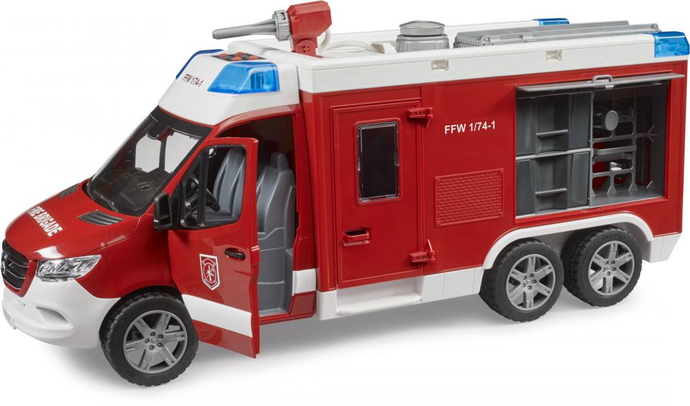 Bruder Spielfahrzeug Feuerwehr MB Sprinter Feuerwehrrüstwagen mit Light + Sound Modul 02680