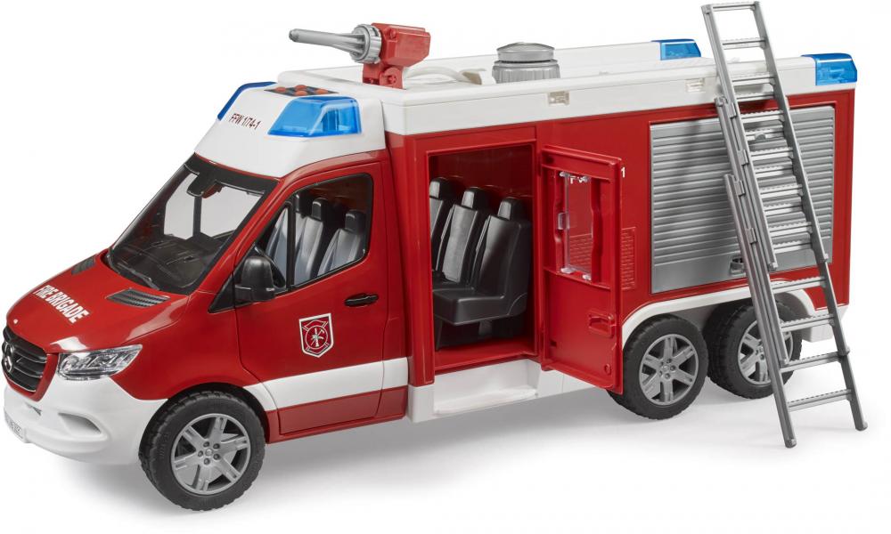 Bruder Spielfahrzeug Feuerwehr MB Sprinter Feuerwehrrüstwagen mit Light + Sound Modul 02680