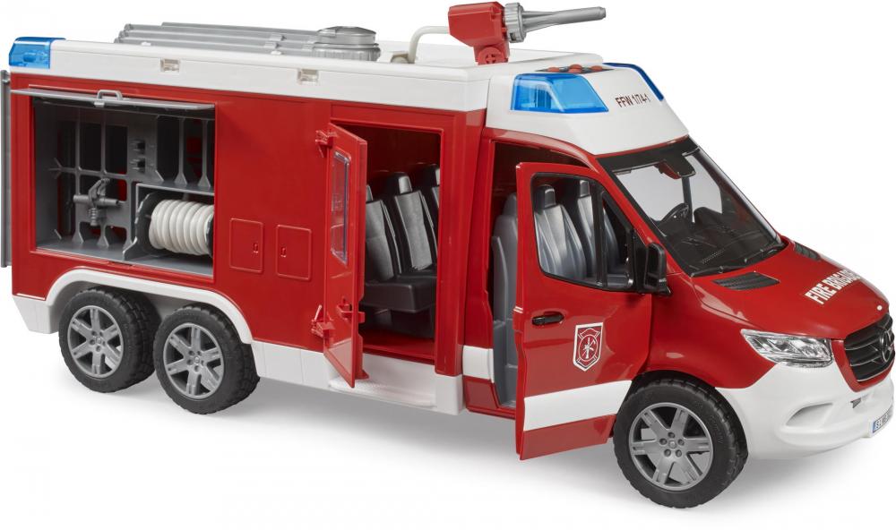 Bruder Spielfahrzeug Feuerwehr MB Sprinter Feuerwehrrüstwagen mit Light + Sound Modul 02680