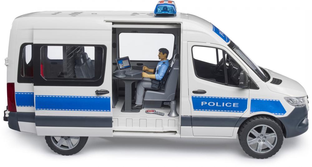 Bruder Spielfahrzeug Polizei MB Sprinter Polizei Einsatzfahrzeug mit Polizist und L+S 02683