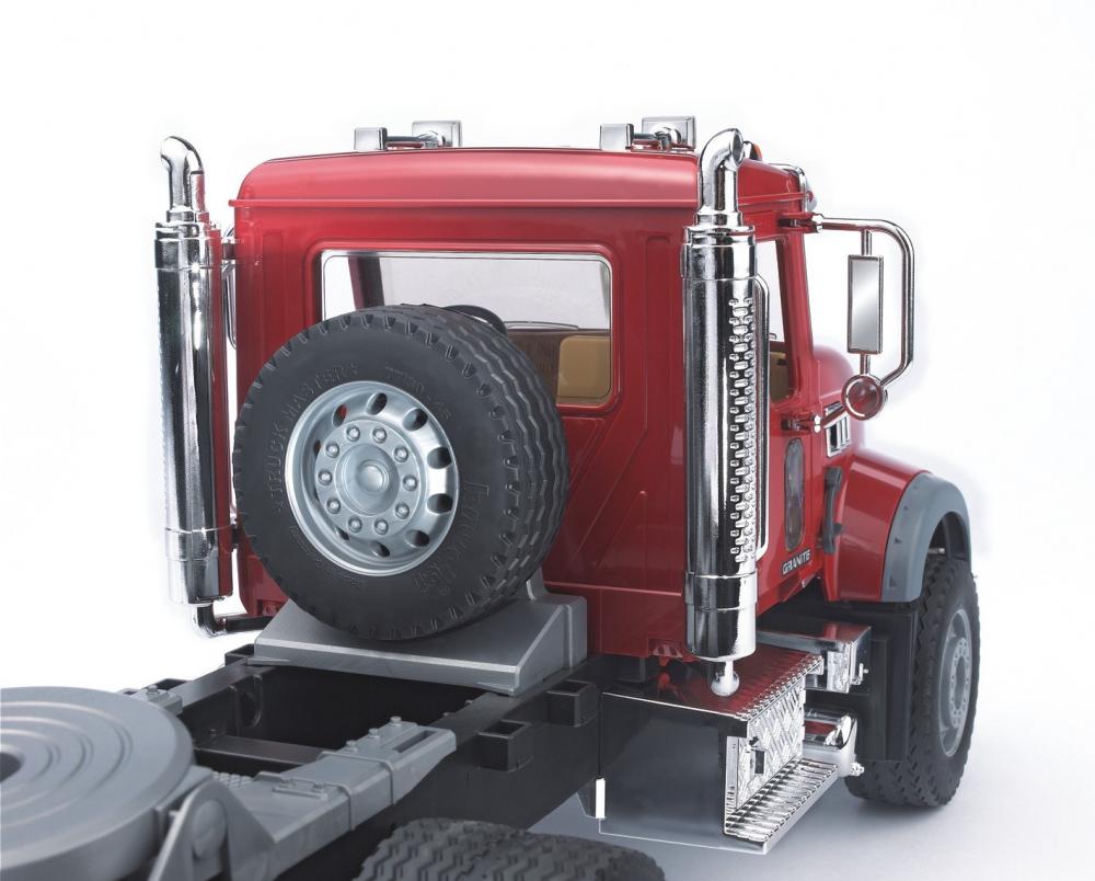 Bruder Spielfahrzeug Baustelle Lader MACK Granite LKW mit Tieflader + JCB 4CX Baggerlader 02813