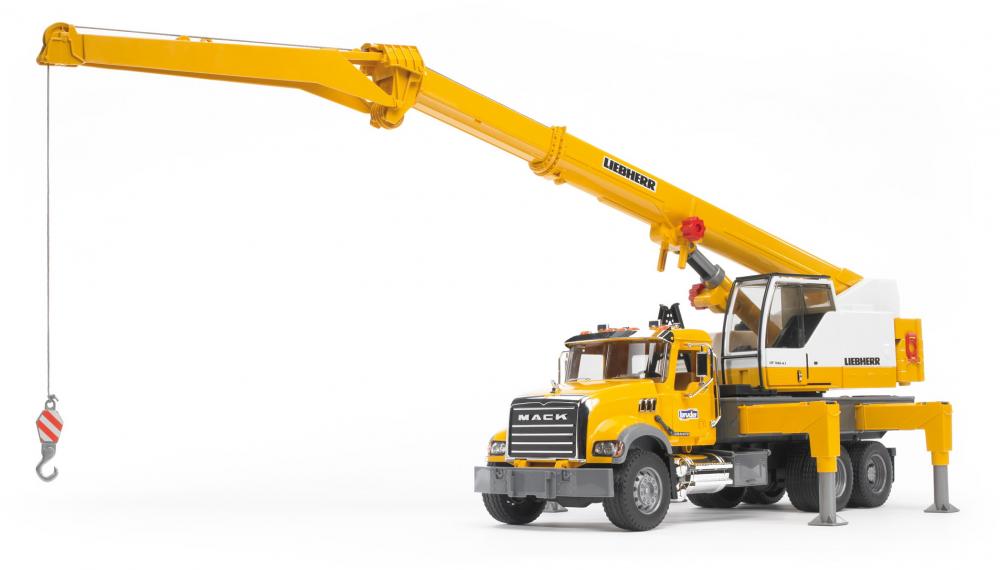 Bruder Spielfahrzeug Baustelle Kran MACK Granite Liebherr Kran-LKW 02818
