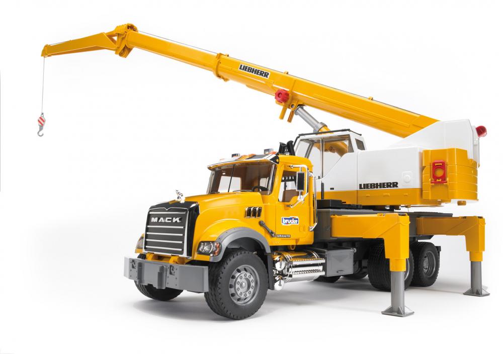 Bruder Spielfahrzeug Baustelle Kran MACK Granite Liebherr Kran-LKW 02818