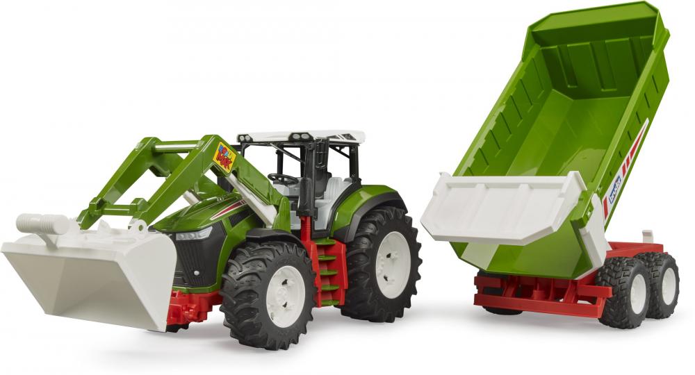 Bruder Spielfahrzeug Roadmax Traktor ROADMAX Traktor mit Frontlader und Kippanhänger 03452