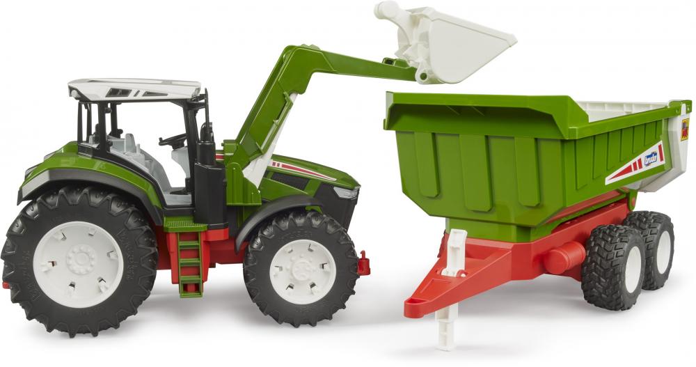Bruder Spielfahrzeug Roadmax Traktor ROADMAX Traktor mit Frontlader und Kippanhänger 03452