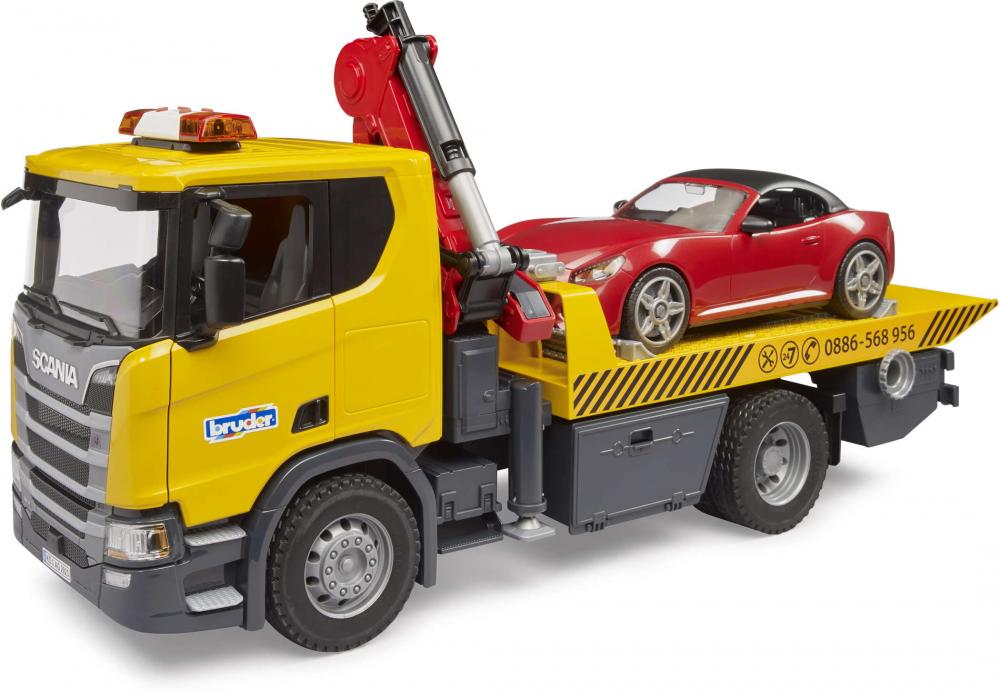 Bruder Spielfahrzeug Service-Fahrzeuge Scania Super 560R Abschlepp LKW L+S Modul + Roadster 03552