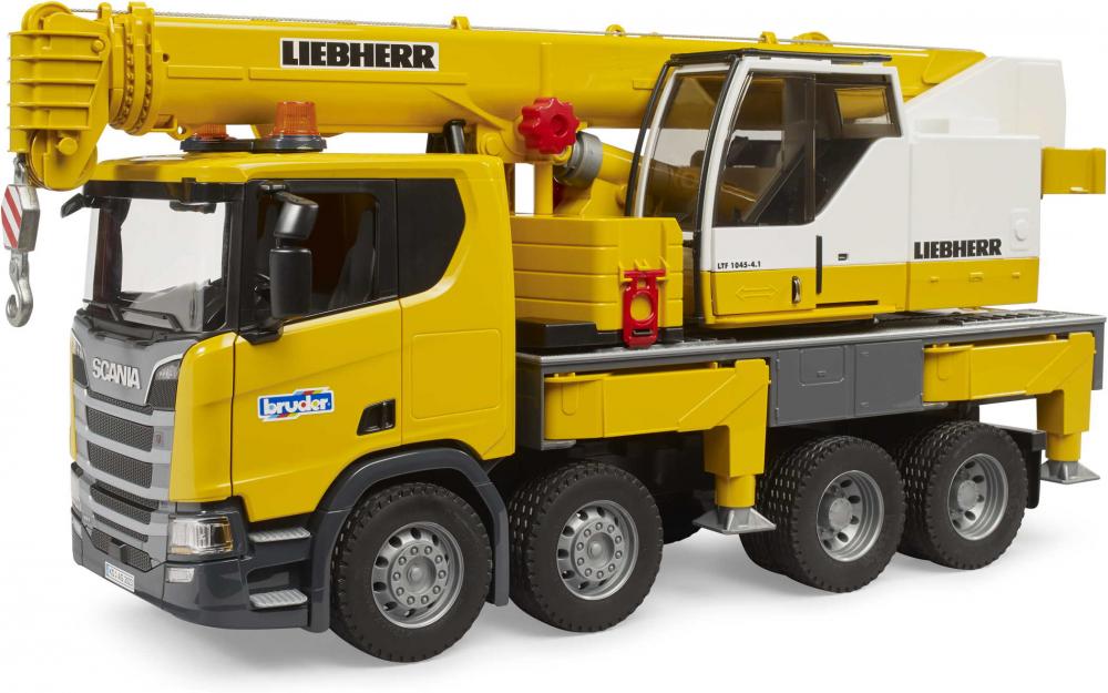 Bruder Spielfahrzeug Baustelle LKW Scania Super 560R Liebherr Kran-LKW mit L+S Modul 03571