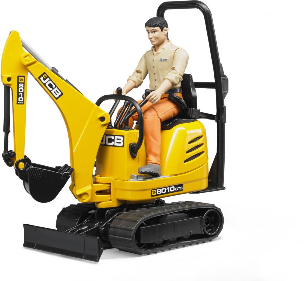 Bruder Spielfahrzeug Baustelle bworld JCB Mikrobagger 8010CTS und Bauarbeiter 62002