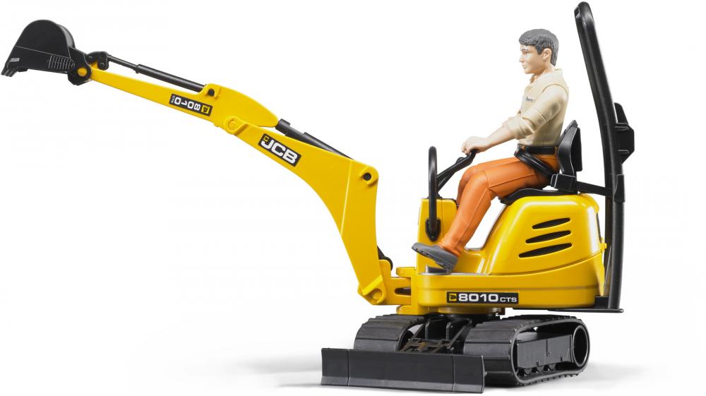 Bruder Spielfahrzeug Baustelle bworld JCB Mikrobagger 8010CTS und Bauarbeiter 62002